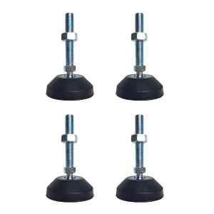 Stainless Steel Adjustable Levelling Feet - 650kg Capacity Each | M12 Thread, 60mm Base | Set of 4 (2600kg Total)